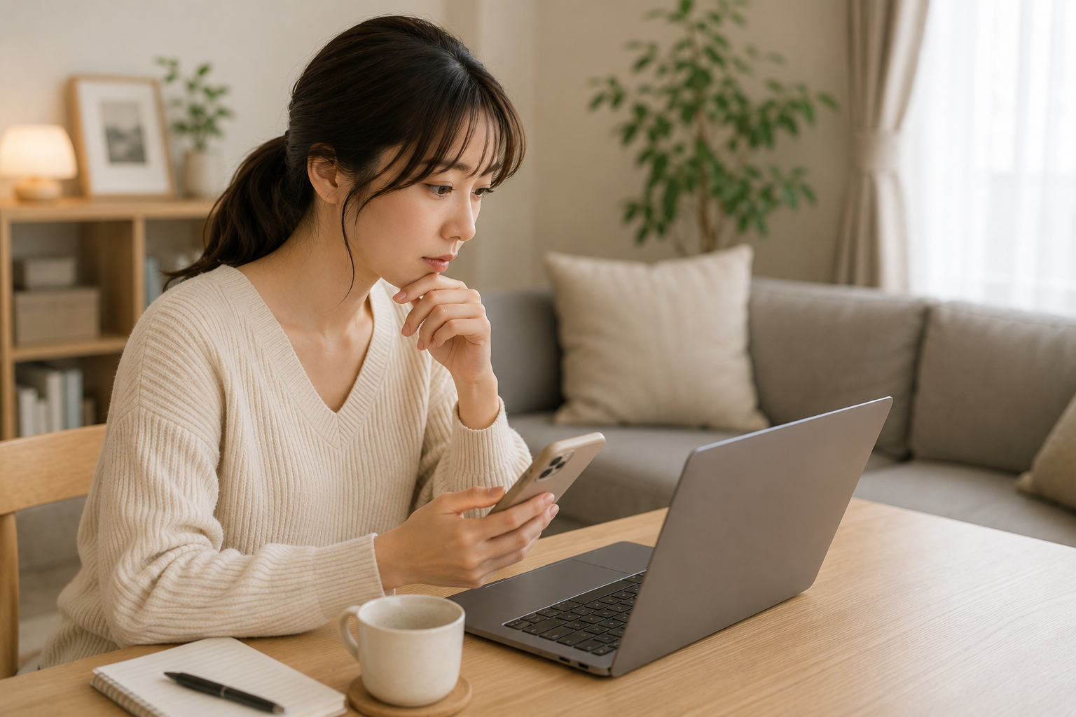 応募前にクリニックのホームページと求人情報を確認する看護師